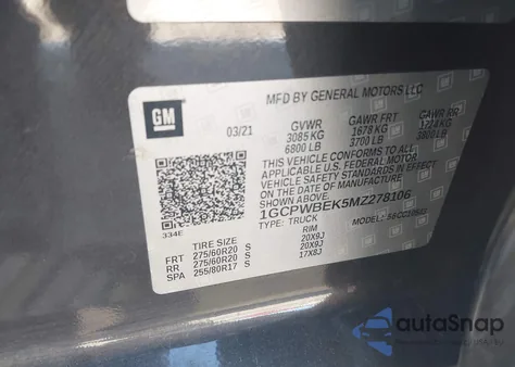 2021 Chevrolet Silverado 1500 2Wd Short Bed Custom из США, поврежденный, VIN 1GCPWBEK5MZ278106